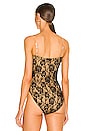 view 5 of 6 Corset Bodysuit in Black Roses & Nude