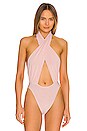 view 2 of 5 Cross Halter Bodysuit in Blush