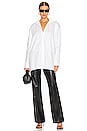 view 2 of 4 High Low Oversized Boyfriend Shirt with Collar in White