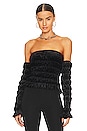 view 1 of 5 Elastic Tube Top with Sleeve in Black