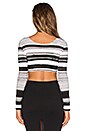 view 3 of 3 KAMALIKULTURE Crewneck Crop Top in Writing Stripe