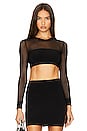 view 1 of 4 X Revolve Crewneck Banded Midriff Top in Black/black Mesh