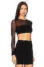 view 2 of 4 X Revolve Crewneck Banded Midriff Top in Black/black Mesh