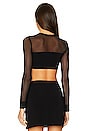 view 3 of 4 X Revolve Crewneck Banded Midriff Top in Black/black Mesh