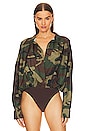 view 2 of 5 Oversized Boyfriend Shirt Bodysuit in Camo