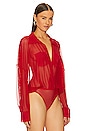 view 3 of 5 Super Oversized Shirt Bodysuit in Tiger Red