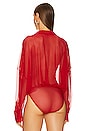 view 4 of 5 Super Oversized Shirt Bodysuit in Tiger Red