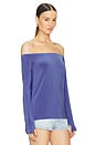 view 2 of 4 Long Sleeve Off Shoulder Top in Military Blue