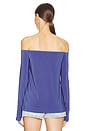 view 3 of 4 Long Sleeve Off Shoulder Top in Military Blue