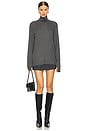 view 1 of 3 Long Sleeve Turtleneck Easy Fit Top in Black & Grey