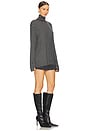 view 2 of 3 Long Sleeve Turtleneck Easy Fit Top in Black & Grey