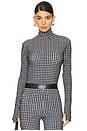 view 1 of 5 Slim Fit Long Sleeve Turtleneck Top in Large Houndstooth