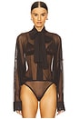 view 2 of 5 Super Oversized Bf Shirt Bodysuit in Espresso