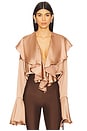 view 1 of 5 Long Sleeve Ruffle Bodysuit in Cappuccino