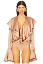 view 2 of 5 Long Sleeve Ruffle Bodysuit in Cappuccino