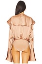 view 4 of 5 Long Sleeve Ruffle Bodysuit in Cappuccino