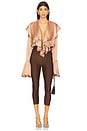 view 5 of 5 Long Sleeve Ruffle Bodysuit in Cappuccino