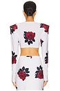 view 3 of 4 Shoulder Pad Crop Top in Red Rose