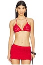 view 1 of 4 Scallop Bra Top in Tiger Red