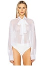 view 2 of 5 x REVOLVE Oversized Boyfriend Neck Shirt Bodysuit in Snow White