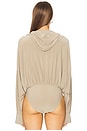 view 4 of 5 Hooded Super Oversized BF NK Shirt Bodysuit in Elm
