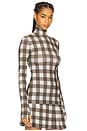 view 2 of 4 Slim Fit Long Sleeve Turtleneck Top in Bark Box Plaid