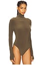 view 3 of 5 Long Sleeve Turtleneck Bodysuit in Bark