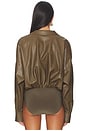 view 4 of 5 Super Oversized Boyfriend Shirt Bodysuit in Bark