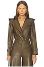 view 1 of 5 Double Breasted Trench Bodysuit in Bark