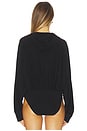 view 4 of 5 Hooded Super Oversized Boyfriend Shirt Bodysuit in Black