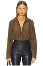 view 1 of 5 x REVOLVE Super Oversized Boyfriend Shirt Bodysuit in Bark