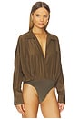 view 3 of 5 x REVOLVE Super Oversized Boyfriend Shirt Bodysuit in Bark