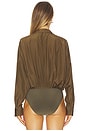 view 4 of 5 x REVOLVE Super Oversized Boyfriend Shirt Bodysuit in Bark