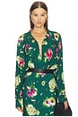 view 1 of 5 Super Oversized Boyfriend Shirt Bodysuit in Floral Green Multi