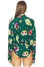 view 4 of 5 Super Oversized Boyfriend Shirt Bodysuit in Floral Green Multi