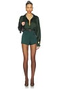 view 5 of 5 Super Oversized Boyfriend Shirt Bodysuit in Dark Emerald