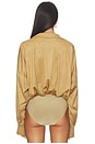 view 4 of 5 BODY TIPO CAMISA BOYFRIEND SÚPER EXTRAGRANDE in Camel