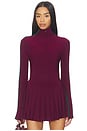 view 1 of 5 Side Stripe Turtleneck Bodysuit in Plum & Dark Emerald