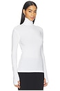 view 2 of 4 Slim Fit Long Sleeve Turtle Top in Snow White