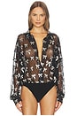 view 2 of 6 Super Oversized Boyfriend Nk Shirt Bodysuit in Black & Silver