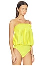 view 3 of 5 Strapless Peasant Bodysuit in Serene Yellow