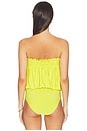 view 4 of 5 Strapless Peasant Bodysuit in Serene Yellow