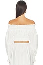 view 3 of 4 Long Sleeve Peasant Cropped Top in Snow White