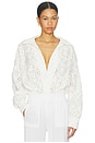 view 1 of 6 Super Oversized Boyfriend Shirt Bodysuit in Snow White