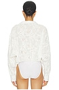 view 4 of 6 Super Oversized Boyfriend Shirt Bodysuit in Snow White