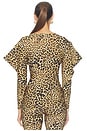 view 5 of 5 Wing Sleeve Side Drape Top in Cheetah Patch