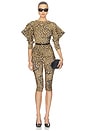 view 6 of 5 Wing Sleeve Side Drape Top in Cheetah Patch