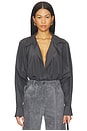 view 1 of 5 Oversized Neck Bodysuit in Dark Grey