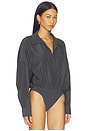 view 4 of 5 Oversized Neck Bodysuit in Dark Grey