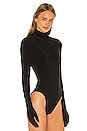 view 3 of 5 Long Sleeve Turtle Bodysuit With Gloves in Black